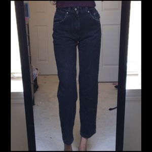 Black Lee Vintage Mom Jeans High Waisted EUC